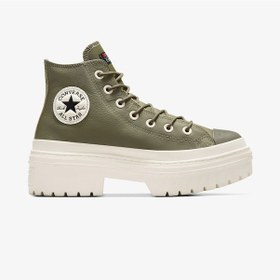 Resim Converse Chuck Taylor All Star Lugged Heel Unisex Yeşil Deri Platform Bot Düz A11163c Yeşil 