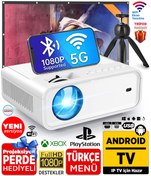 Resim Vankyo Sunspark 500w Android Tv 1080p Destekli Projeksiyon Cihazı 5g Wi-fi 5.1 Bluetooth 