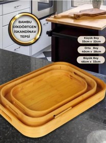 Resim Kapris Home 3'lü Bambu Tepsi Kap-114 