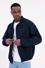 Resim Freemen Erkek Basic Gabardin Kumaş Fermuarlı Oversize Mevsimlik Polo Yaka Ceket 