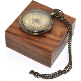 Resim MCM Group Ahşap Kutulu Pirinç Köstekli Saat 16154 ( Lisinya ) 