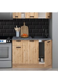 Resim 120 Cm Detroit Mini Mutfak Alt Modül, 120 Cm Modern Hazır Mutfak Alt Dolap, Çok Amaçlı Mutfak Dolabı Diğer 