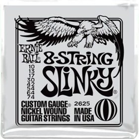 Resim Ernie Ball P02625 Slinky Electric Nickel Wound 8 Telli 0.10 - 0.74 Elektro Gitar Teli 