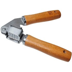 Resim Kayın Saplı Paslanmaz Çelik Sarımsak Ezici Açık Kahverengi 