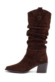Resim Derimod Kadın Kahverengi Kalın Topuklu Süet Deri Kovboy Çizme 25WFD153810 