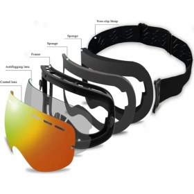 Resim Schulzz Ioqx Renkli Unisex Kayak Snowboard Gözlüğü UV400 Anti Sis Açık Pembe Polikarbonat Malzeme 