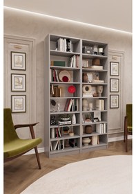 Resim Asra Trend %100 MDFLAM Kül Gri Kitaplık K-11 