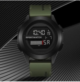 Resim Gaojunshop01 Kırmızı Digital Spor Saati - Kronograf, Tarih, Hafta, Gece Işığı, Dayanıklı Siyah Plastik Kayış, Kamp & Fitness Diğer 