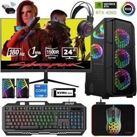 Resim Xsr512 i5 12400F 32GB Ram 512GB M.2 NVMe SSD 8GB RTX4060 24Curved 180Hz Oyun Bilgisayarı 