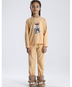Resim Baskılı Pijama Takımı Yavruağzı 