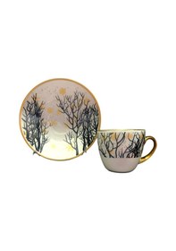 Resim Konyax Giallo Porselen 6 Kişilik 12 Parça Türk Kahve Takımı Çok Renkli 