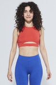 Resim Comm-Ci Ella Kırmızı Organik Pamuk Cut Out Detaylı Crop Bluz 