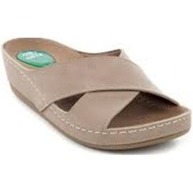 Resim Muya Active 31135 İçi Jelli Poli Hafif Taban Günlük Kadın Terlik Vizon Vizon 