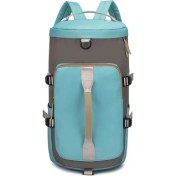 Resim Alien Outdoor Sports Su Geçirmez Naylon Oxford Kumaş Sırt Çantası Açık Hava Seyahat Bagaj Çantası Omuz Çantası-Gri+Mavi (Yurt Dışından) 