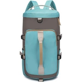 Resim Alien Outdoor Sports Su Geçirmez Naylon Oxford Kumaş Sırt Çantası Açık Hava Seyahat Bagaj Çantası Omuz Çantası-Gri+Mavi (Yurt Dışından) 
