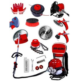 Resim Dragro Alman DRG-HN20 Hp Sırt Tipi Benzinli Motorlu Ot Çalı Tırpanı + Canavar Başlık Halı Yıkama Fırçası1 