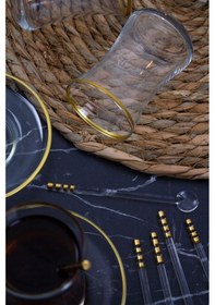 Resim Çarşıdayız 18 Parça Cam Kaşıklı El Işçiliği Çay Bardağı Seti - Gold Set Gold Renk Gold 