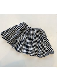 Resim Siyah-Kazayağı Desenli Bebek Çocuk Etek, Tasarım Siyah - Beyaz 