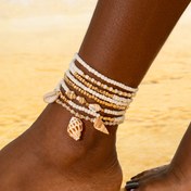 Resim 8 adet Boho Chic Deniz Eğilimi ile Beaded Anklet Seti Deniz Kabuğu ve Küreklik Şanslar ile - Reçine, Plaj Partileri ve Rahat Kıyafetler için İdeal, Kadınlar için Mükemmel Hediye, Parti Aksesuarı|Plaj Tarzı|Reçine Boncuklar 
