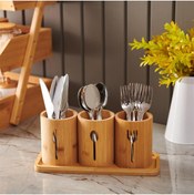Resim MİEN Mien Bambu 3'lü Kaşıklık Seti - Bambu - 9x12 cm + 11x30 cm 