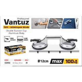 Resim Sgs 2'li Alüminyum Seramik -Cam Taşıma Vantuzu 