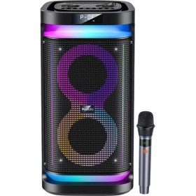 Resim Yesido Bluetooth Hoparlör Bataryalı Dijital Parti Hoparlörü Mikrofon Li Işıklı Ses Bombası Radyo Usb 