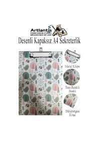 Resim Desenli Sekreterlik Kapaksız A4 1 Adet Renkli A4 Kapaksız Sekreterlik Klipsli Metal Mekanizmalı 80 Yaprak Kapasiteli 