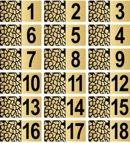 Resim Metal Kapı Masa Dolap Posta Kutusu Numarası 7X14 cm Altın Renk (1…18) 