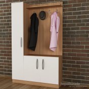 Resim Decorotika Naturel Portmanto Beyaz/Teak 