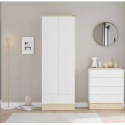 Resim Adore Base Genç Odası 2 Kapılı Tek Çekmeceli Gardırop - Italyan Meşe/beyaz 