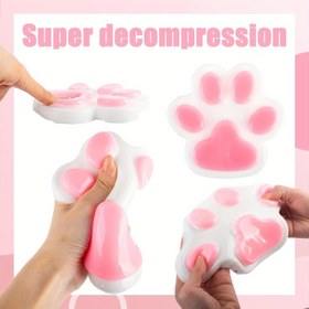 Resim Dev kedi patisi baskılı stres topu, aile için sevimli ve yapışkan sünger oyuncak. Taba squishies. Çocuklar İnce Motor Beceri Geliştirme Oynamağa Uygundur 