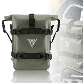 Resim 8L Ayarlanabilir Kayışlı Motosiklet Tampon Çantası - Dayanıklı PVC, Ordu Yeşili/Siyah, BMW R1200GS, R1250GS, SUZUKI DL650, V-Strom, HONDA NC750X, CB500X için - Araç Bölmeleri Olan Çok Yönlü Çarpışma Barı Paketi 