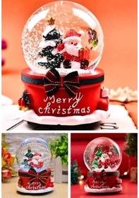 Resim Yılbaşı Noel Baba Işıklı Müzikli Kar Küresi Yeni Yıl Noel Baba Ve Çam Ağacı Temalı Kar Küresi 13 Cm Işıklı Müzikli Dekoratif Hediye 01 