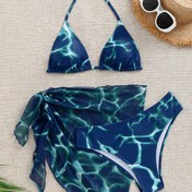Resim Kadınlar İçin Şık Fırfır Detaylı Mesh Bikini Takımı 