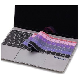 Resim Laptop Macbook Pro Klavye Koruyucu Us To Tr 13inç A1708 -13inç A1534 İle Uyumlu Ombre Pembe Mavi 