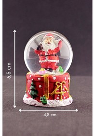 Resim Merry Christmas Sevimli Noel Baba Temalı Mini Işıklı Kar Küresi 
