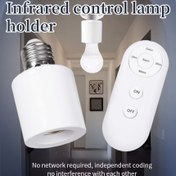 Resim 2 Adet AC 220V E27 Kızılötesi Kontrollü Lamba Soketi LED Ampul için Kablosuz Işık Anahtarı Kiti, 8m Menzilli 