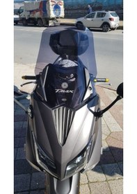 Resim Zeus Motor 2015-2018 Yamaha Tmax 530 Uyumlu Uzun Ön Cam Koyu Füme 