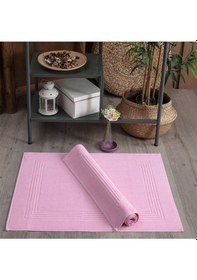 Resim 2'li Ayak Havlusu & Çerçeveli & %100 Pamuk- 60x80 Cm Pembe 