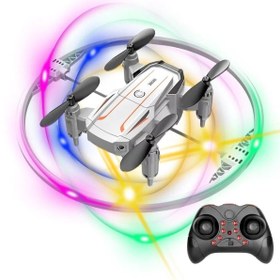 Resim Katlanabilir Mini BK2 Drone Optik Akışlı LED Işıklı Tek Tuş Kalkış Katlanabilir Tasarım RC Uzaktan Kumandalı DRONE 