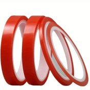 Resim 2 rulo 3mm/5mm/10mm/15mm*5M Güçlü Pet Yapıştırıcı PET Kırmızı Film Şeffaf Çift Taraflı Bant İz Bırakmayan Telefon LCD Ekranı İçin 