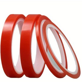 Resim 2 rulo 3mm/5mm/10mm/15mm*5M Güçlü Pet Yapıştırıcı PET Kırmızı Film Şeffaf Çift Taraflı Bant İz Bırakmayan Telefon LCD Ekranı İçin 