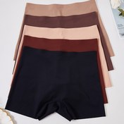 Resim 5 adet Kadınların Dikişsiz Düz Boyshort Külotları - Yumuşak, Rahat ve Esnek İç Çamaşırı 