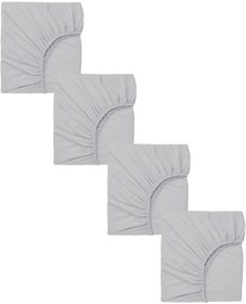 Resim 4 Adet Pamuklu Ve Lastikli 60 X 120 Cm Penye Bebek Çarşaf-gri 