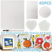 Resim 45 adet profesyonel dokulu sanat kağıdı, DIY boyama araçları, 1 büyük dikdörtgen, 10 küçük dikdörtgen, 10 daire, 10 kalp şeklinde, 5 farklı boyutlu 3D sünger çizim kağıtları ve su depolamalı fırçalar - yaratıcı tasarım dekoratif kağıt, el yapımı sanatlara uygun, doku resminde kullanıma uygundur, DIY projeleri için ideal, sanatsal deneyimi geliştirir, yaratıcılığı teşvik eder 
