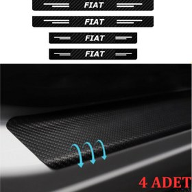 Resim Fiat Egea İçin Uyumlu Aksesuar Oto Kapı Eşiği Sticker Karbon 4 Adet 
