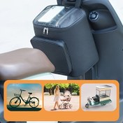 Resim 1 adet Büyük Kapasiteli Su Geçirmez Motosiklet Kask Çantası, Ayarlanabilir Kayışlı Poliamid Saklama Çantası Elektrikli Bisikletler, Scooterlar ve Sokak Sporu Motosikletleri için - Elde Yıkanabilir 