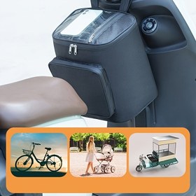 Resim 1 adet Büyük Kapasiteli Su Geçirmez Motosiklet Kask Çantası, Ayarlanabilir Kayışlı Poliamid Saklama Çantası Elektrikli Bisikletler, Scooterlar ve Sokak Sporu Motosikletleri için - Elde Yıkanabilir 