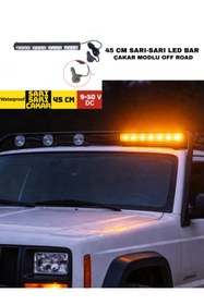 Resim KAPOTO 45cm Off Road Led Projektör Çakar Işık Sarı-Sarı 9V-30V Araç Üstü Led Bar 