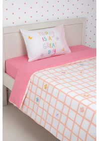 Resim Jours Pembe %100 Pamuklu Tek Kişilik Çocuk Nevresim Takımı Çok Renkli 